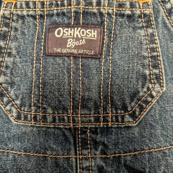 OshKosh B'gosh Denim Overall Bibs Size 12 Months - Picture 5 of 8